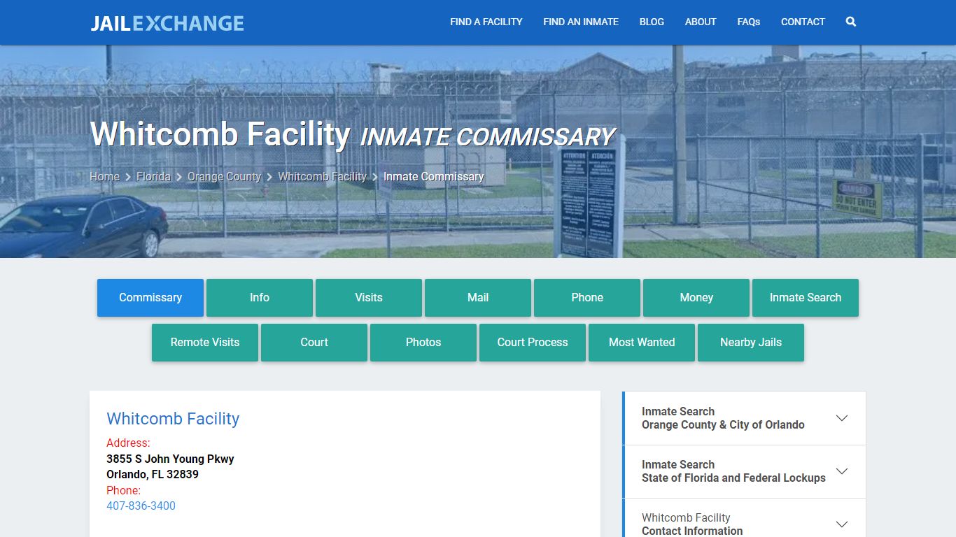 Inmate Commissary, Care Packs - Whitcomb Facility, FL - Jail Exchange